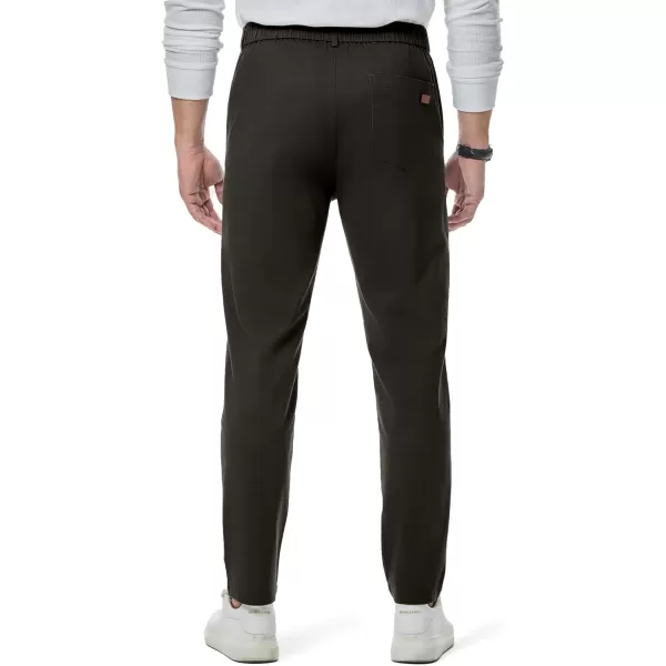 imageJMIERR Mens Chino Pants Casual Stretch Waist Tapered Trousers with PocketsChicory Coffee