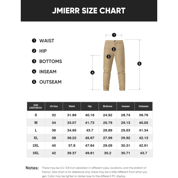 imageJMIERR Mens Chino Pants Casual Stretch Waist Tapered Trousers with PocketsCoffee