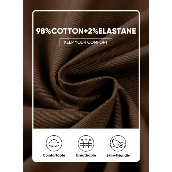 imageJMIERR Mens Chino Pants Casual Stretch Waist Tapered Trousers with PocketsCoffee