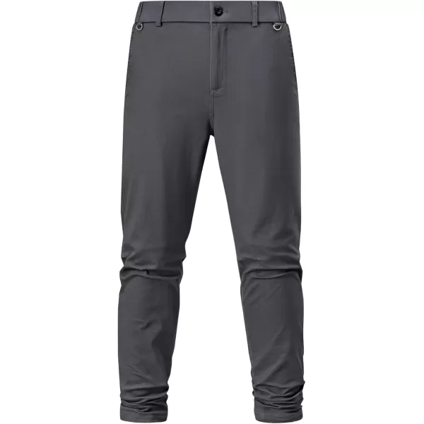 imageJMIERR Mens Chino Pants Casual Stretch Waist Tapered Trousers with PocketsDark Grey