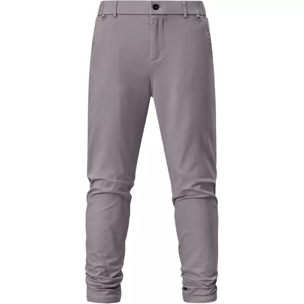 imageJMIERR Mens Chino Pants Casual Stretch Waist Tapered Trousers with PocketsLight Grey