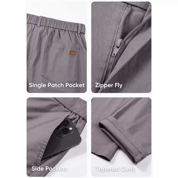 imageJMIERR Mens Chino Pants Casual Stretch Waist Tapered Trousers with PocketsLight Grey