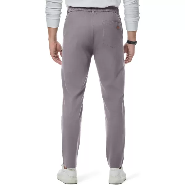 imageJMIERR Mens Chino Pants Casual Stretch Waist Tapered Trousers with PocketsLight Grey