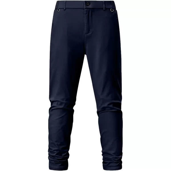imageJMIERR Mens Chino Pants Casual Stretch Waist Tapered Trousers with PocketsNavy Blue