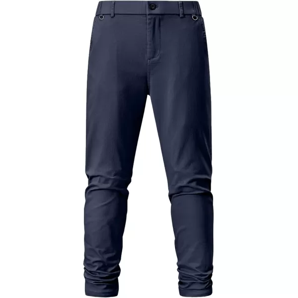 imageJMIERR Mens Chino Pants Casual Stretch Waist Tapered Trousers with PocketsSail Blue
