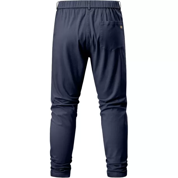imageJMIERR Mens Chino Pants Casual Stretch Waist Tapered Trousers with PocketsSail Blue