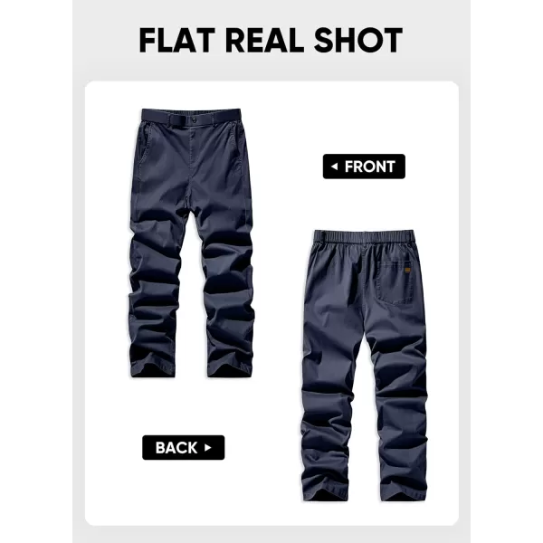 imageJMIERR Mens Chino Pants Casual Stretch Waist Tapered Trousers with PocketsSail Blue