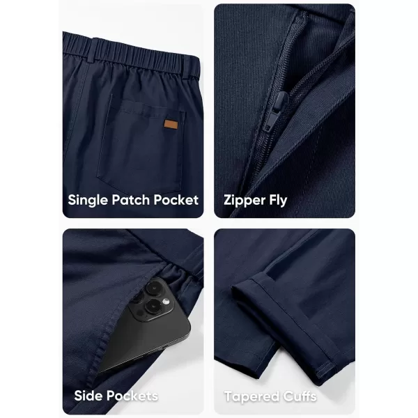 imageJMIERR Mens Chino Pants Casual Stretch Waist Tapered Trousers with PocketsSail Blue