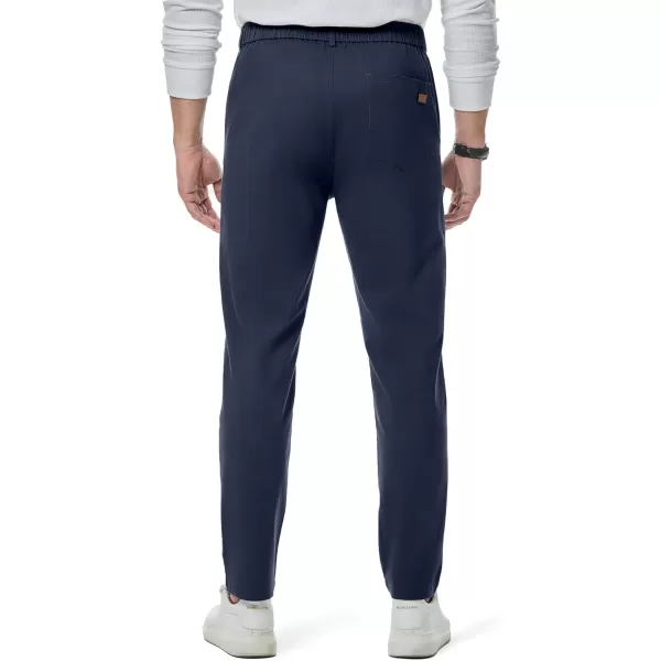 imageJMIERR Mens Chino Pants Casual Stretch Waist Tapered Trousers with PocketsSail Blue