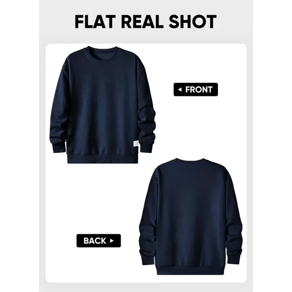 imageJMIERR Mens Crewneck Sweatshirt Casual Long Sleeve Geometric Texture Sweatshirts Fashion Pullover ShirtsBlue