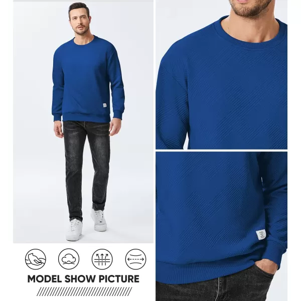imageJMIERR Mens Crewneck Sweatshirt Casual Long Sleeve Geometric Texture Sweatshirts Fashion Pullover ShirtsDark Blue