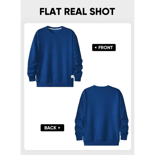imageJMIERR Mens Crewneck Sweatshirt Casual Long Sleeve Geometric Texture Sweatshirts Fashion Pullover ShirtsDark Blue