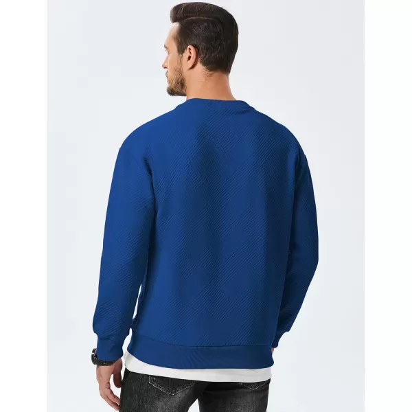 imageJMIERR Mens Crewneck Sweatshirt Casual Long Sleeve Geometric Texture Sweatshirts Fashion Pullover ShirtsDark Blue