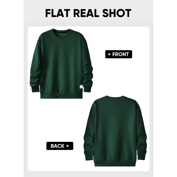 imageJMIERR Mens Crewneck Sweatshirt Casual Long Sleeve Geometric Texture Sweatshirts Fashion Pullover ShirtsGreen