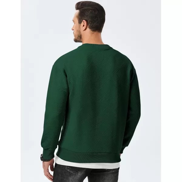 imageJMIERR Mens Crewneck Sweatshirt Casual Long Sleeve Geometric Texture Sweatshirts Fashion Pullover ShirtsGreen
