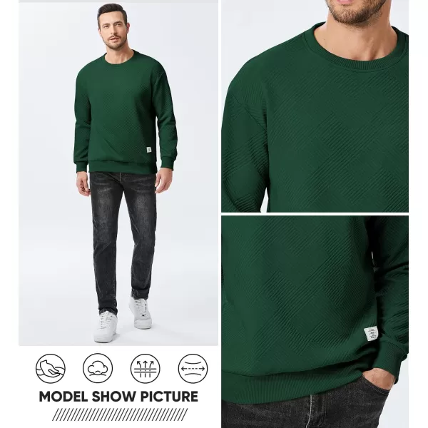 imageJMIERR Mens Crewneck Sweatshirt Casual Long Sleeve Geometric Texture Sweatshirts Fashion Pullover ShirtsGreen