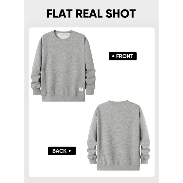imageJMIERR Mens Crewneck Sweatshirt Casual Long Sleeve Geometric Texture Sweatshirts Fashion Pullover ShirtsGrey