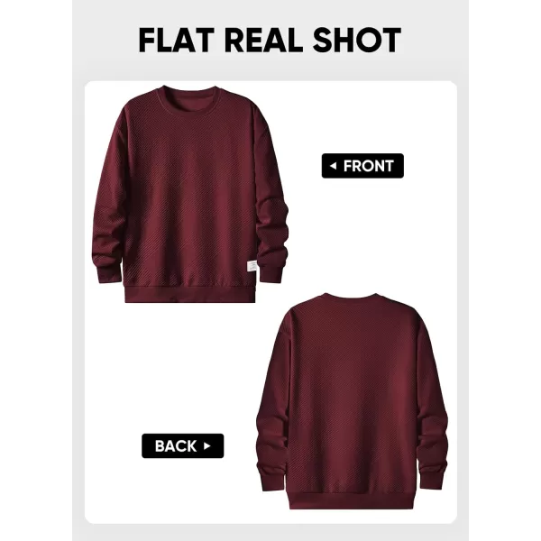 imageJMIERR Mens Crewneck Sweatshirt Casual Long Sleeve Geometric Texture Sweatshirts Fashion Pullover ShirtsRed