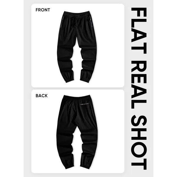 imageJMIERR Mens Casual Chino Joggers Pants Cotton Twill Elastic Drawstring Waist Tapered Pants with PocketsA Black