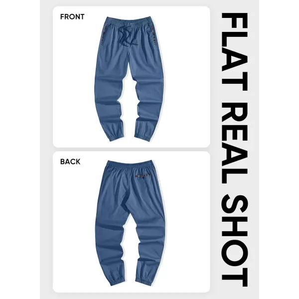 imageJMIERR Mens Casual Chino Joggers Pants Cotton Twill Elastic Drawstring Waist Tapered Pants with PocketsBlue