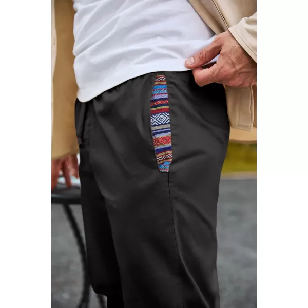 imageJMIERR Mens Casual Chino Joggers Pants Cotton Twill Elastic Drawstring Waist Tapered Pants with PocketsCarbon Grey