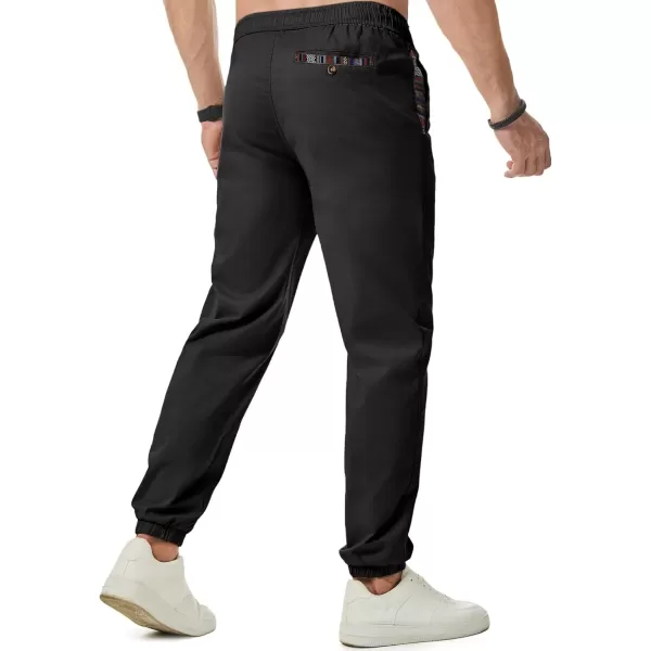 imageJMIERR Mens Casual Chino Joggers Pants Cotton Twill Elastic Drawstring Waist Tapered Pants with PocketsCarbon Grey