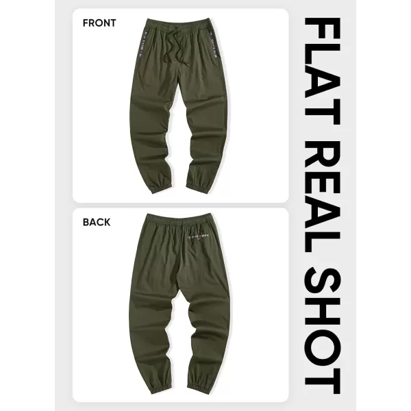imageJMIERR Mens Casual Chino Joggers Pants Cotton Twill Elastic Drawstring Waist Tapered Pants with PocketsJungle Green