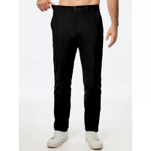 imageJMIERR Mens Chino Pants Casual Stretch Work Dress Pants Waist Tapered Trousers Lightweight Comfy Pants with Zipper PocketsBlack