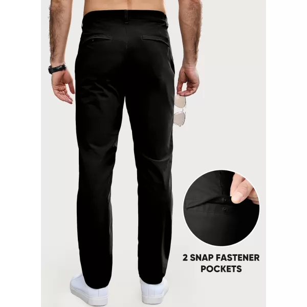 imageJMIERR Mens Chino Pants Casual Stretch Work Dress Pants Waist Tapered Trousers Lightweight Comfy Pants with Zipper PocketsBlack