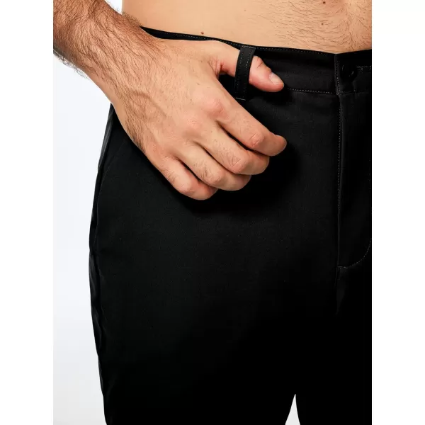 imageJMIERR Mens Chino Pants Casual Stretch Work Dress Pants Waist Tapered Trousers Lightweight Comfy Pants with Zipper PocketsBlack