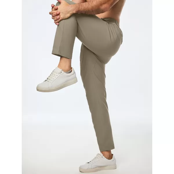 imageJMIERR Mens Chino Pants Casual Stretch Work Dress Pants Waist Tapered Trousers Lightweight Comfy Pants with Zipper PocketsCoffee