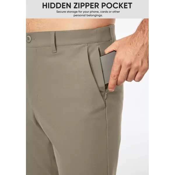imageJMIERR Mens Chino Pants Casual Stretch Work Dress Pants Waist Tapered Trousers Lightweight Comfy Pants with Zipper PocketsCoffee