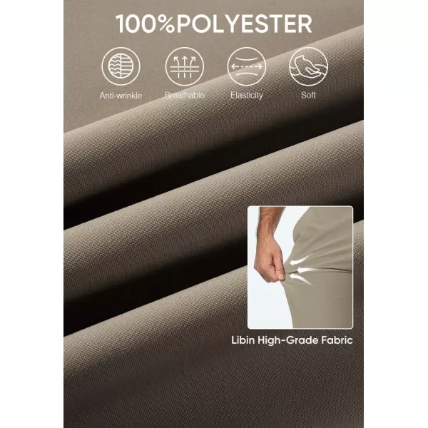 imageJMIERR Mens Chino Pants Casual Stretch Work Dress Pants Waist Tapered Trousers Lightweight Comfy Pants with Zipper PocketsCoffee