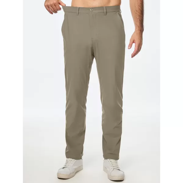 imageJMIERR Mens Chino Pants Casual Stretch Work Dress Pants Waist Tapered Trousers Lightweight Comfy Pants with Zipper PocketsCoffee