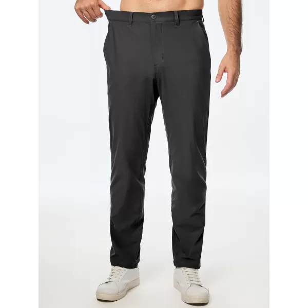 imageJMIERR Mens Chino Pants Casual Stretch Work Dress Pants Waist Tapered Trousers Lightweight Comfy Pants with Zipper PocketsDark Grey