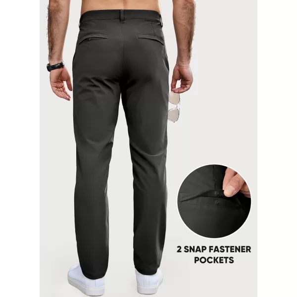 imageJMIERR Mens Chino Pants Casual Stretch Work Dress Pants Waist Tapered Trousers Lightweight Comfy Pants with Zipper PocketsDark Grey