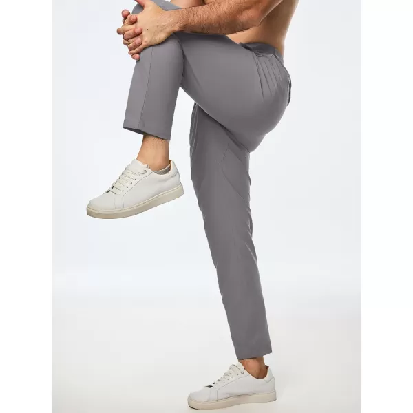 imageJMIERR Mens Chino Pants Casual Stretch Work Dress Pants Waist Tapered Trousers Lightweight Comfy Pants with Zipper PocketsGray