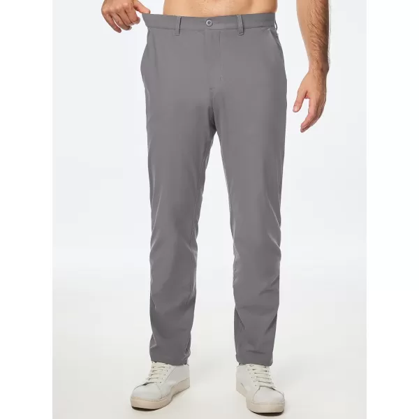 imageJMIERR Mens Chino Pants Casual Stretch Work Dress Pants Waist Tapered Trousers Lightweight Comfy Pants with Zipper PocketsGray