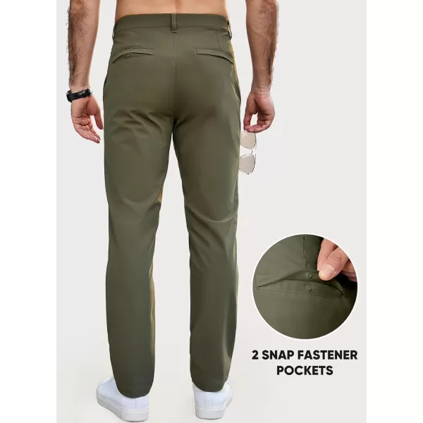 imageJMIERR Mens Chino Pants Casual Stretch Work Dress Pants Waist Tapered Trousers Lightweight Comfy Pants with Zipper PocketsMoss Green