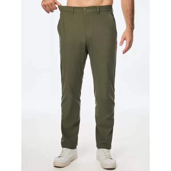 imageJMIERR Mens Chino Pants Casual Stretch Work Dress Pants Waist Tapered Trousers Lightweight Comfy Pants with Zipper PocketsMoss Green