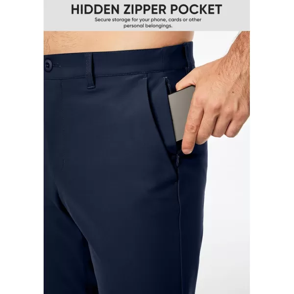 imageJMIERR Mens Chino Pants Casual Stretch Work Dress Pants Waist Tapered Trousers Lightweight Comfy Pants with Zipper PocketsNavy Blue