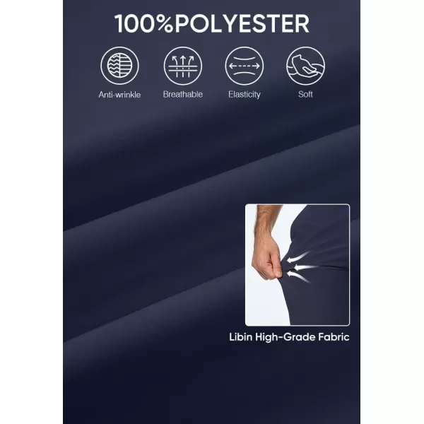 imageJMIERR Mens Chino Pants Casual Stretch Work Dress Pants Waist Tapered Trousers Lightweight Comfy Pants with Zipper PocketsNavy Blue