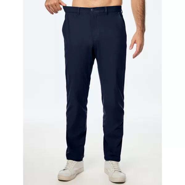 imageJMIERR Mens Chino Pants Casual Stretch Work Dress Pants Waist Tapered Trousers Lightweight Comfy Pants with Zipper PocketsNavy Blue