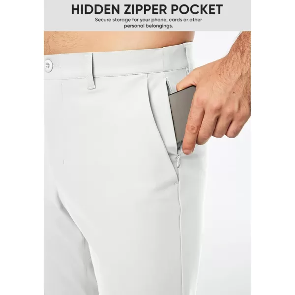imageJMIERR Mens Chino Pants Casual Stretch Work Dress Pants Waist Tapered Trousers Lightweight Comfy Pants with Zipper PocketsWhite