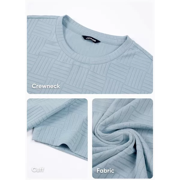 imageJMIERR Mens TShirt Casual Stretch Solid Crewneck Short Sleeve Tees Textured ShirtsHigh Rise