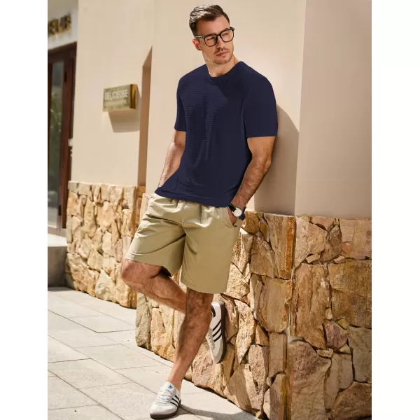 imageJMIERR Mens TShirt Casual Stretch Solid Crewneck Short Sleeve Tees Textured ShirtsSail Blue