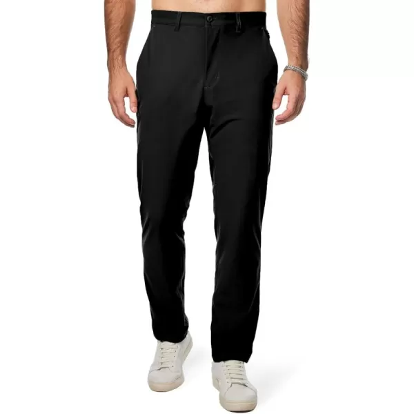 imageJMIERR Mens Chino Pants Casual Stretch Work Dress Pants Waist Tapered Trousers Lightweight Comfy Pants with Zipper PocketsBlack