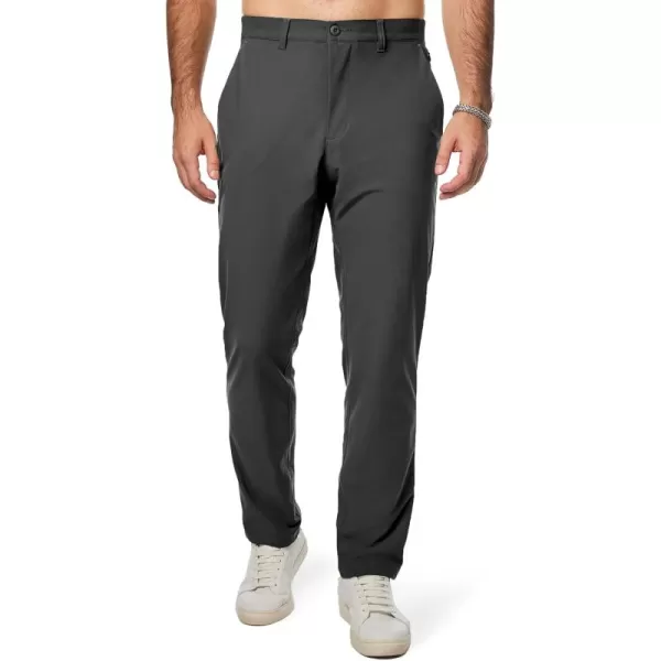 imageJMIERR Mens Chino Pants Casual Stretch Work Dress Pants Waist Tapered Trousers Lightweight Comfy Pants with Zipper PocketsDark Grey