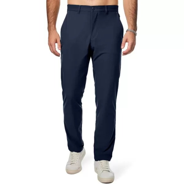 imageJMIERR Mens Chino Pants Casual Stretch Work Dress Pants Waist Tapered Trousers Lightweight Comfy Pants with Zipper PocketsNavy Blue