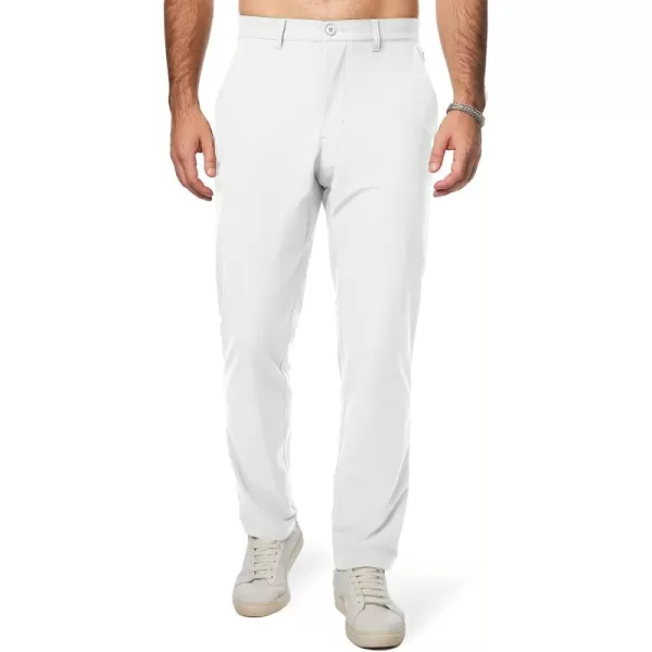 imageJMIERR Mens Chino Pants Casual Stretch Work Dress Pants Waist Tapered Trousers Lightweight Comfy Pants with Zipper PocketsWhite